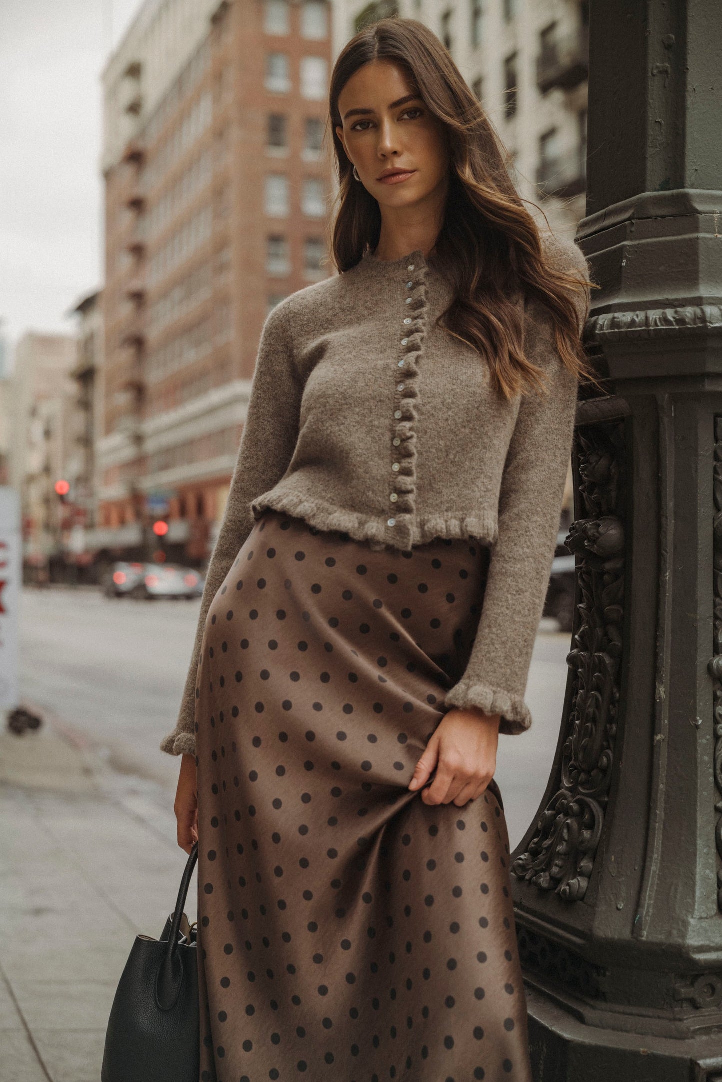 Ruffled Sleeve Cardigan