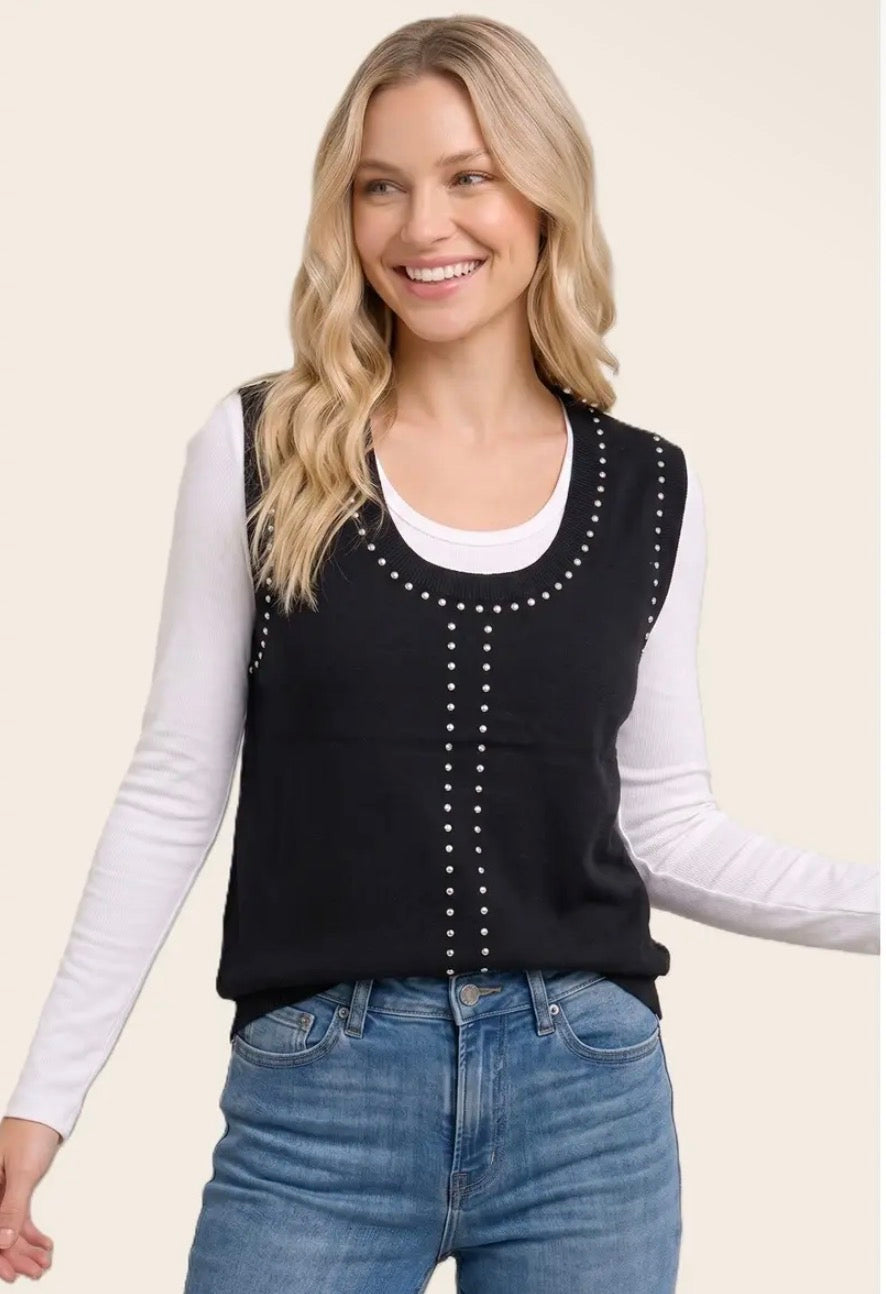 Studded Sweater Vest