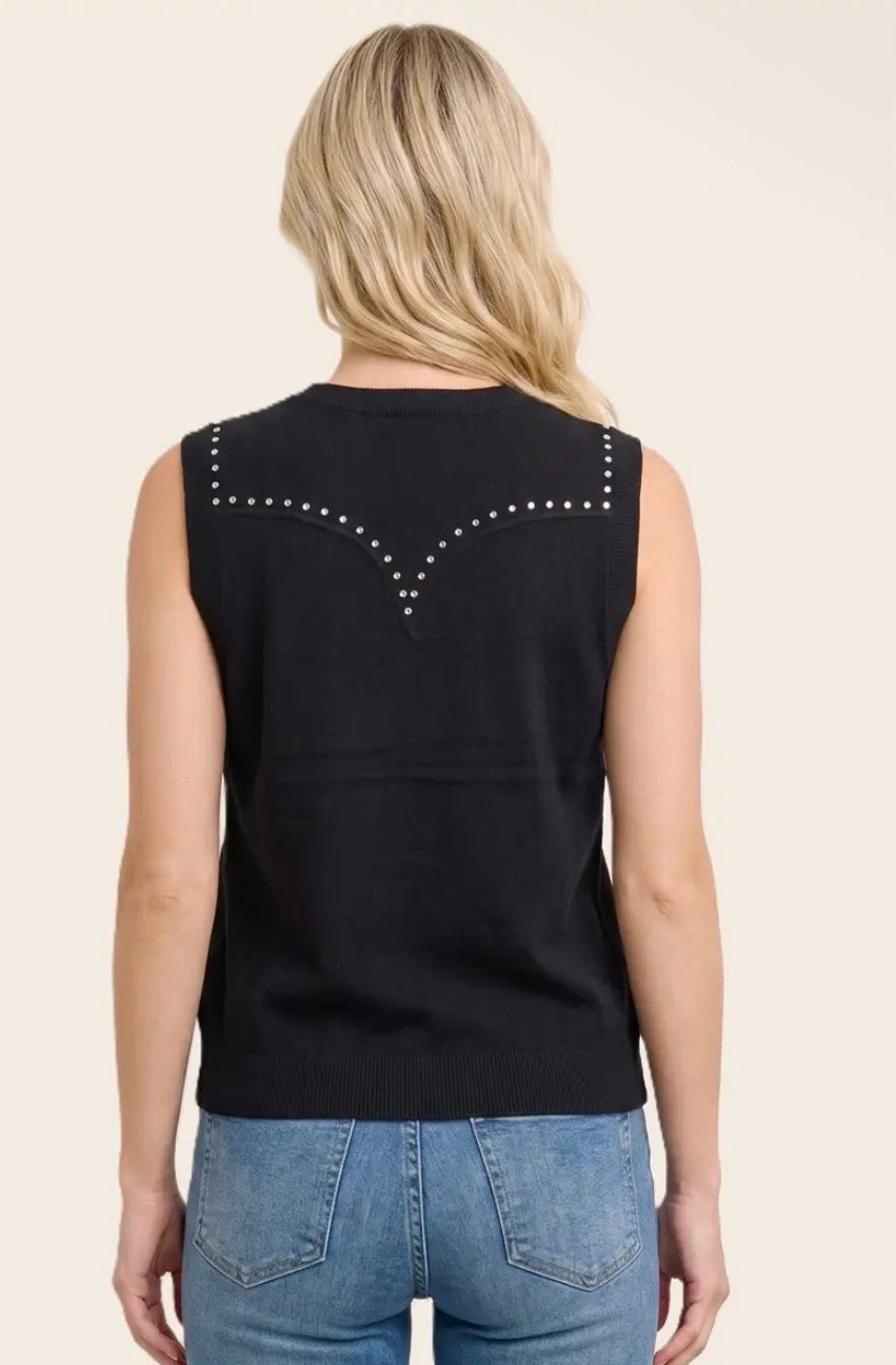 Studded Sweater Vest