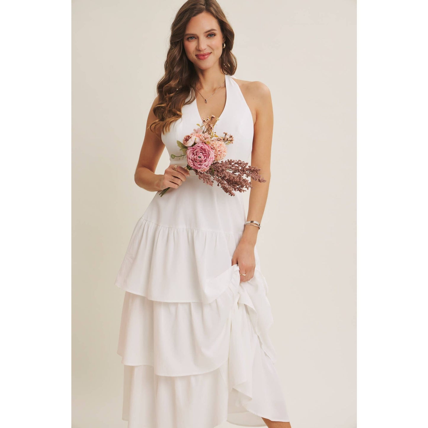 CASCADE RUFFLES DRESS