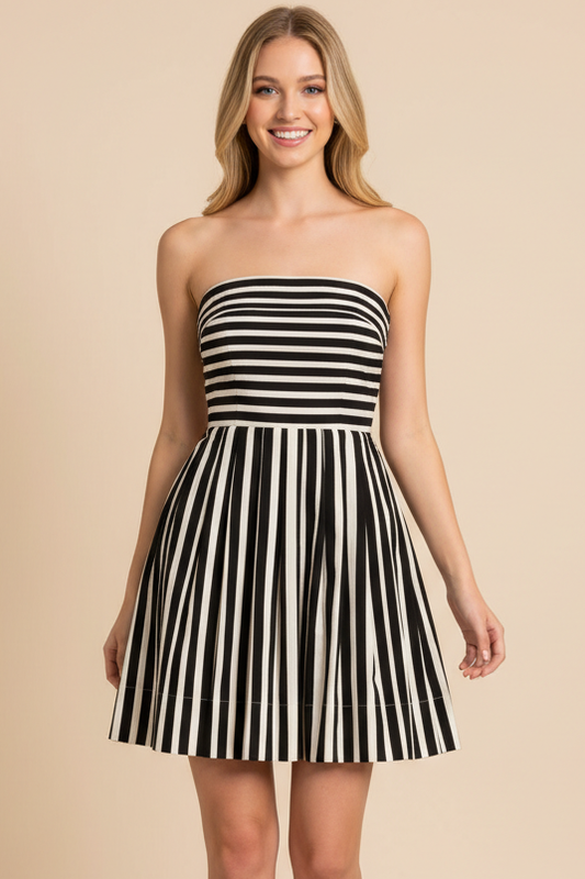Striped Strapless