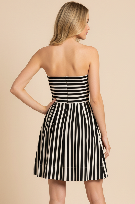 Striped Strapless