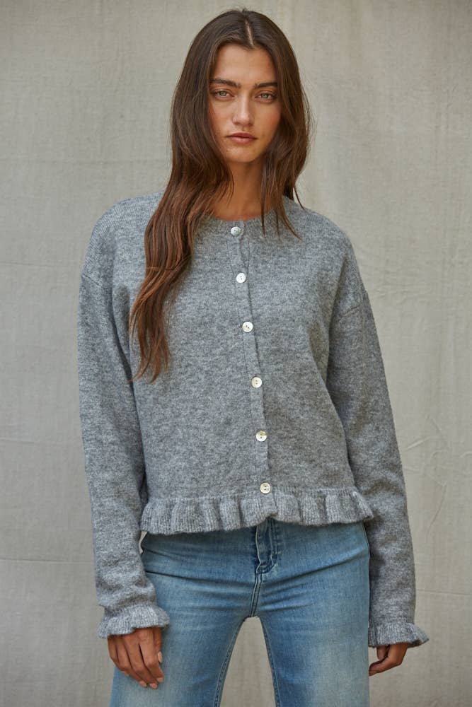Ruffle Button Cardigan