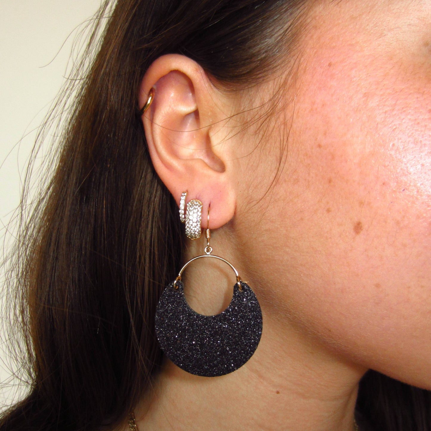 Black Sparkle Ninas: Gold