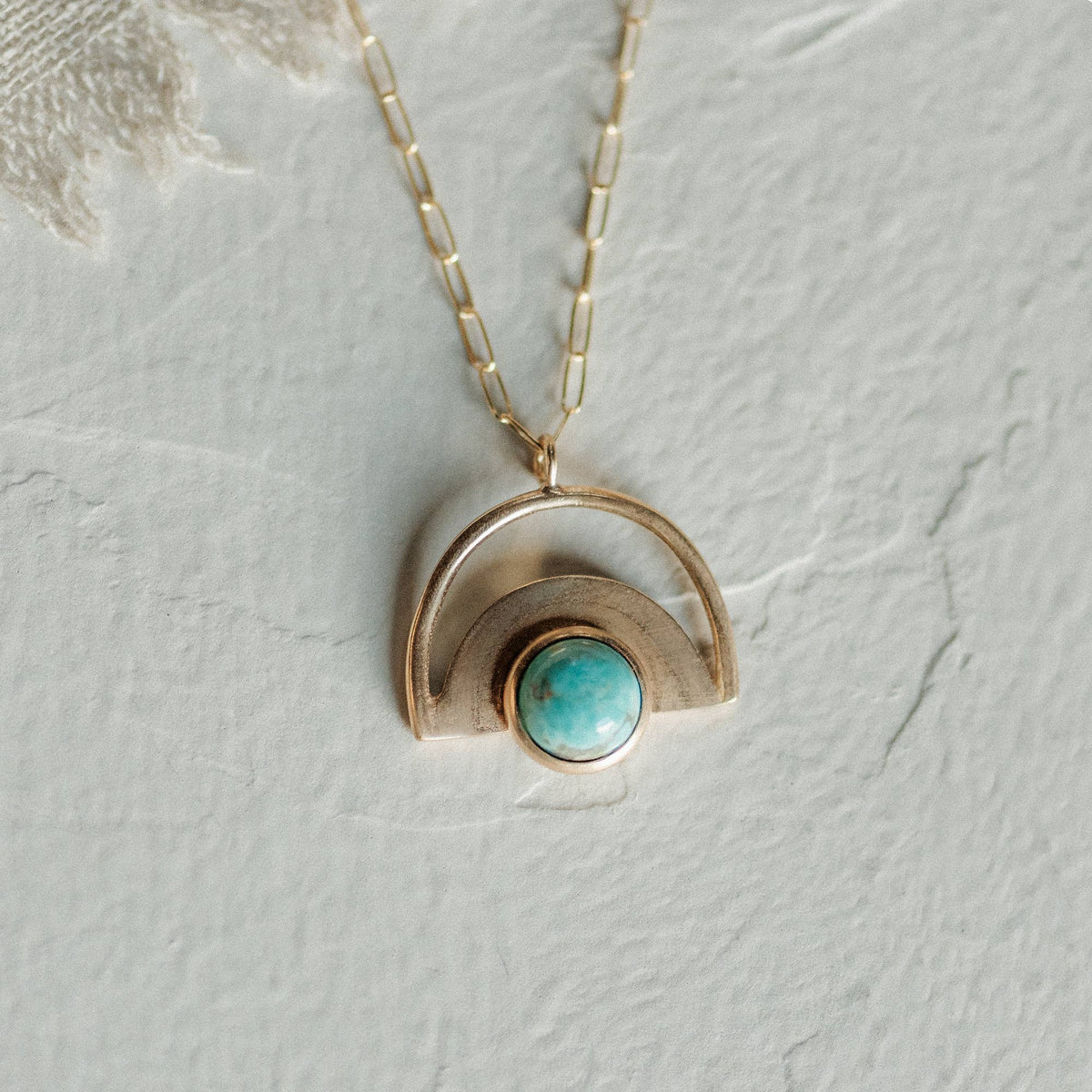 Yuma Necklace // Turquoise // Demi-Fine Gold