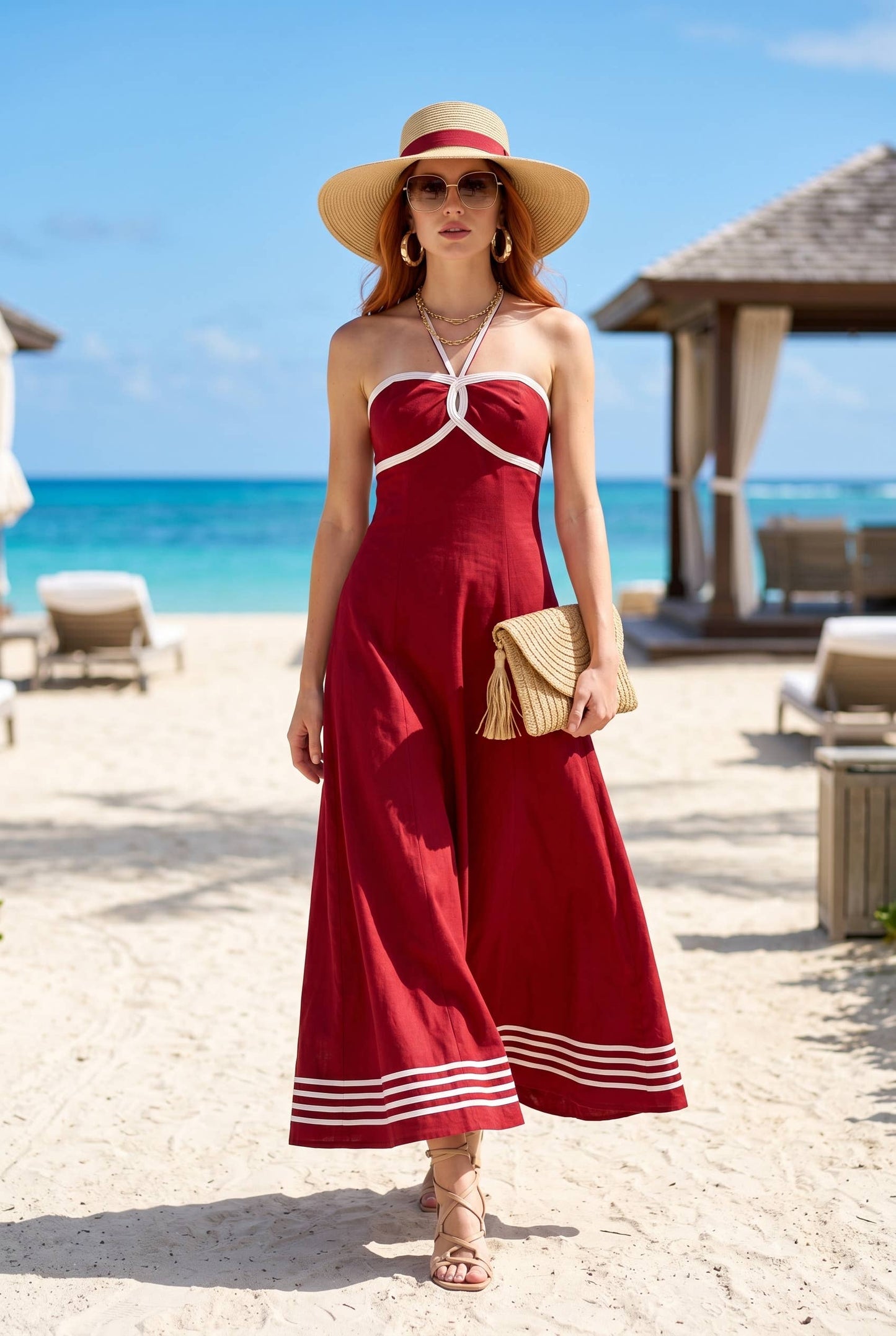 Rope-trim Maxi dress