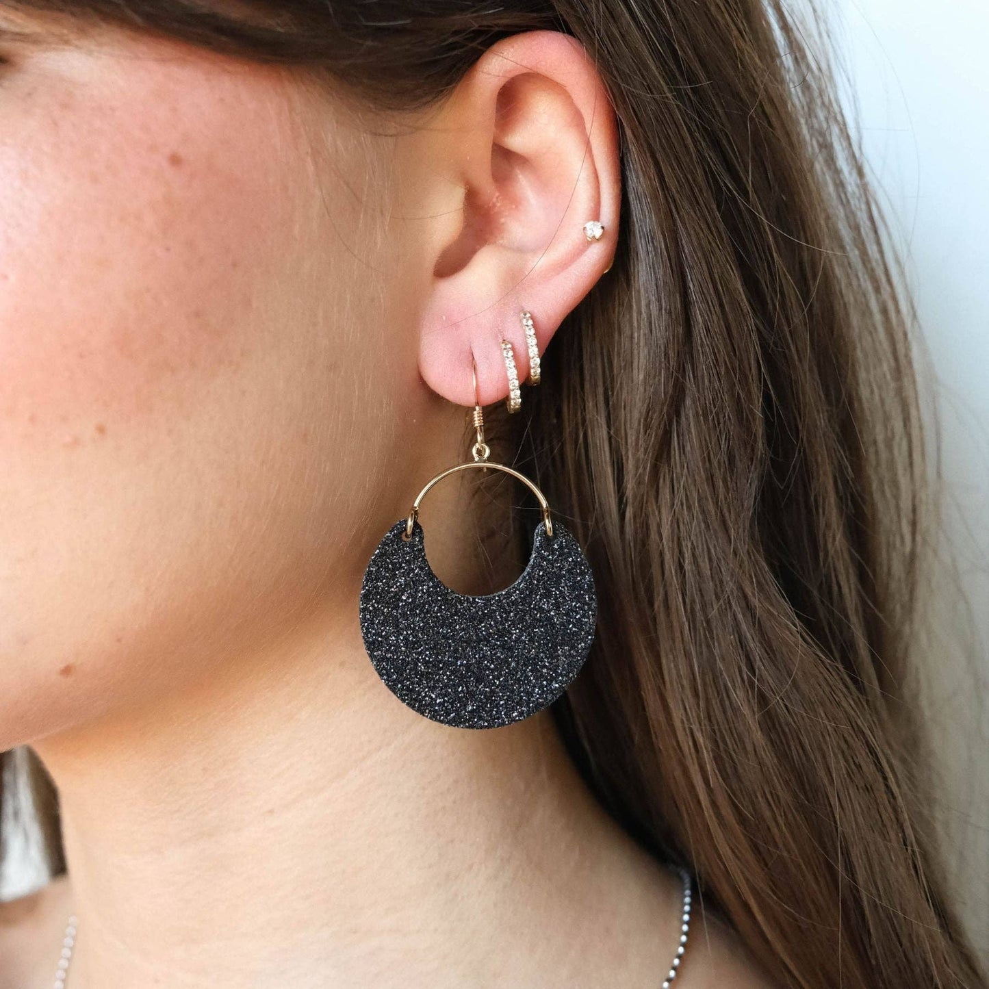 Black Sparkle Ninas: Gold