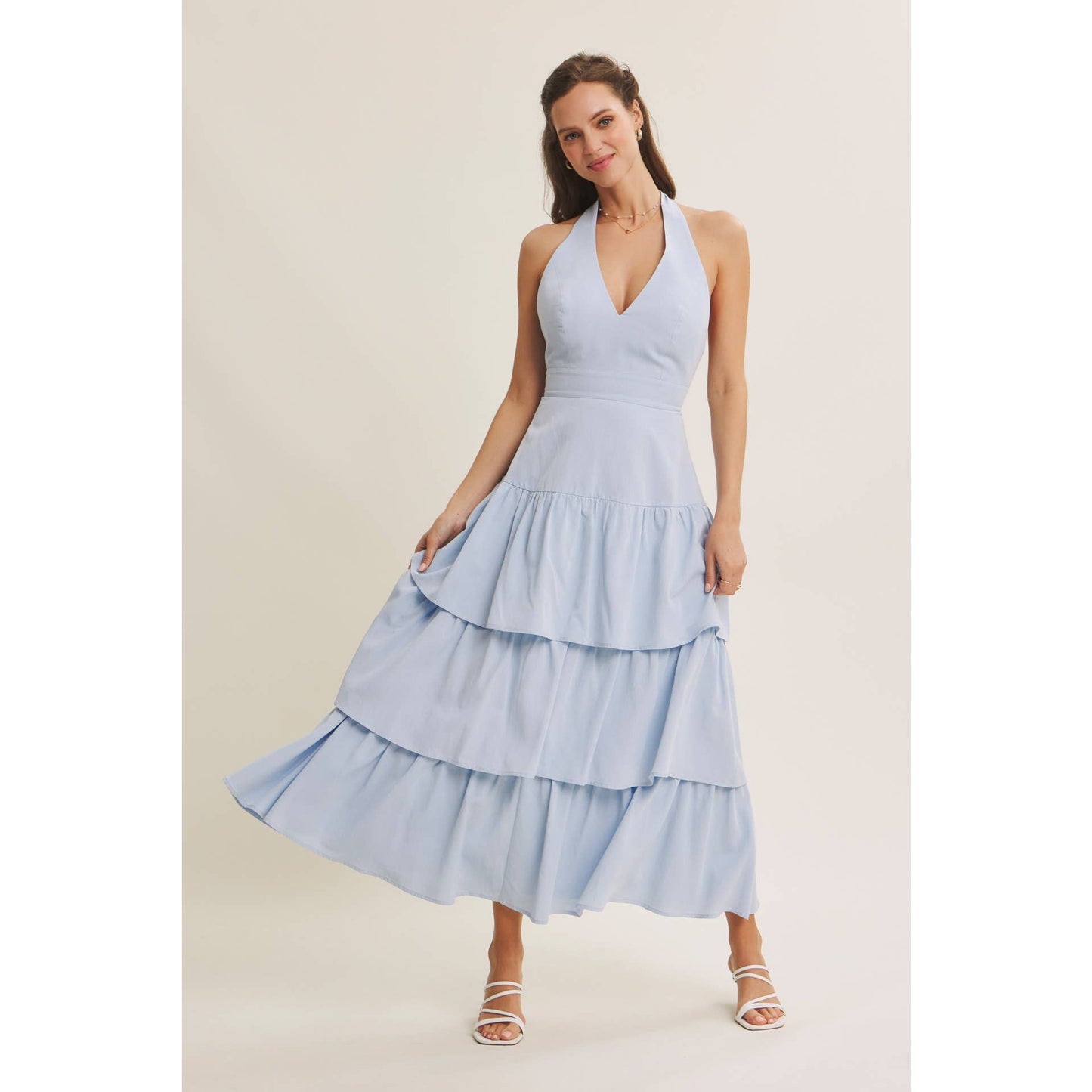 CASCADE RUFFLES DRESS