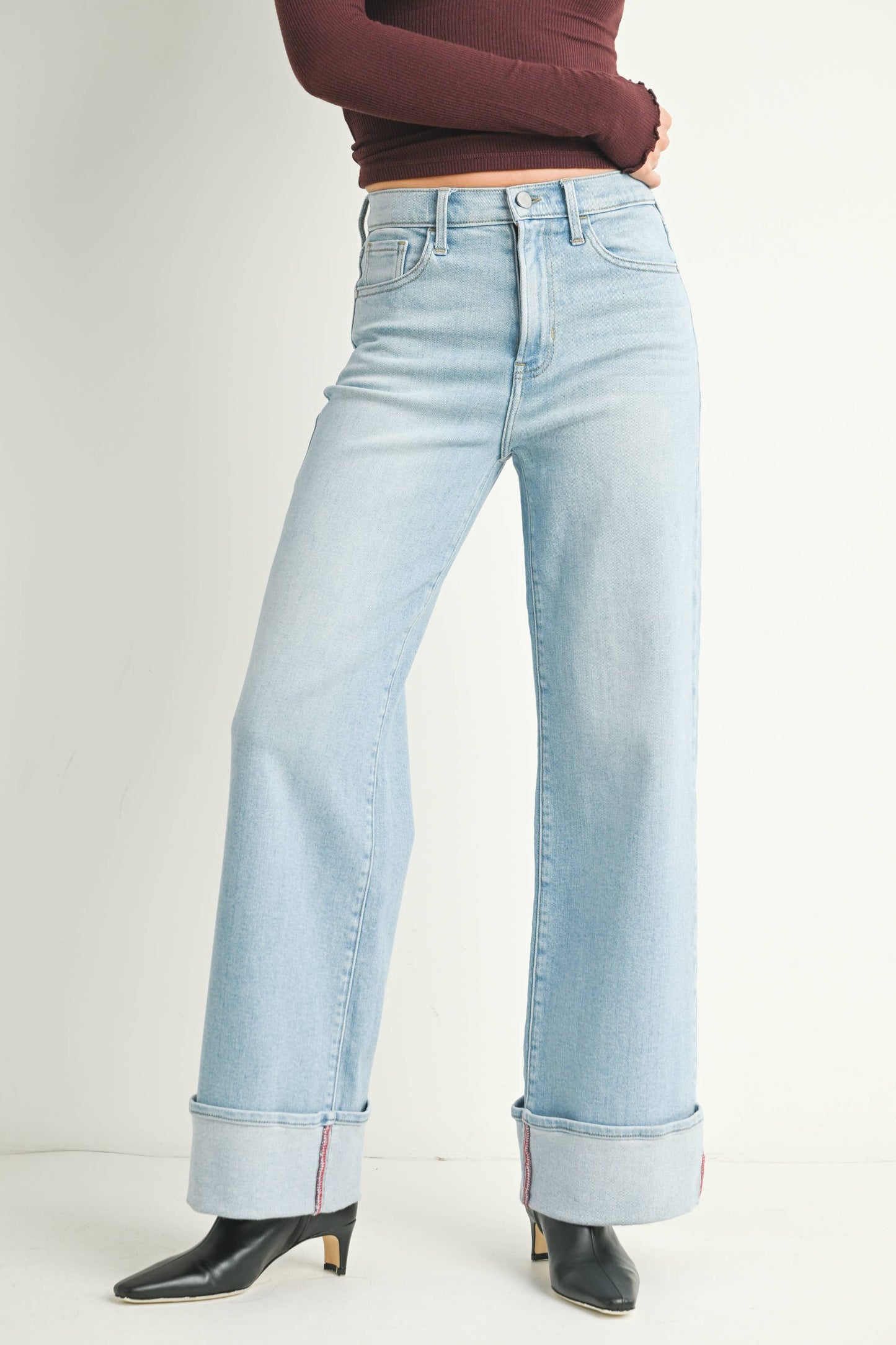 Just Black Denim - Light Cuffed Palazzo