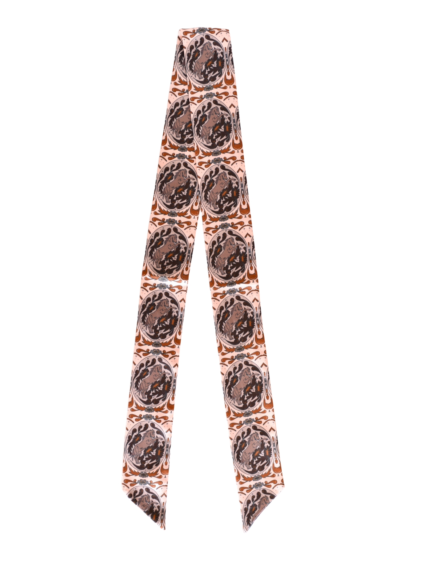 Bloomin' Bronc Western Cowgirl Silk Twilly - Giftable For Her