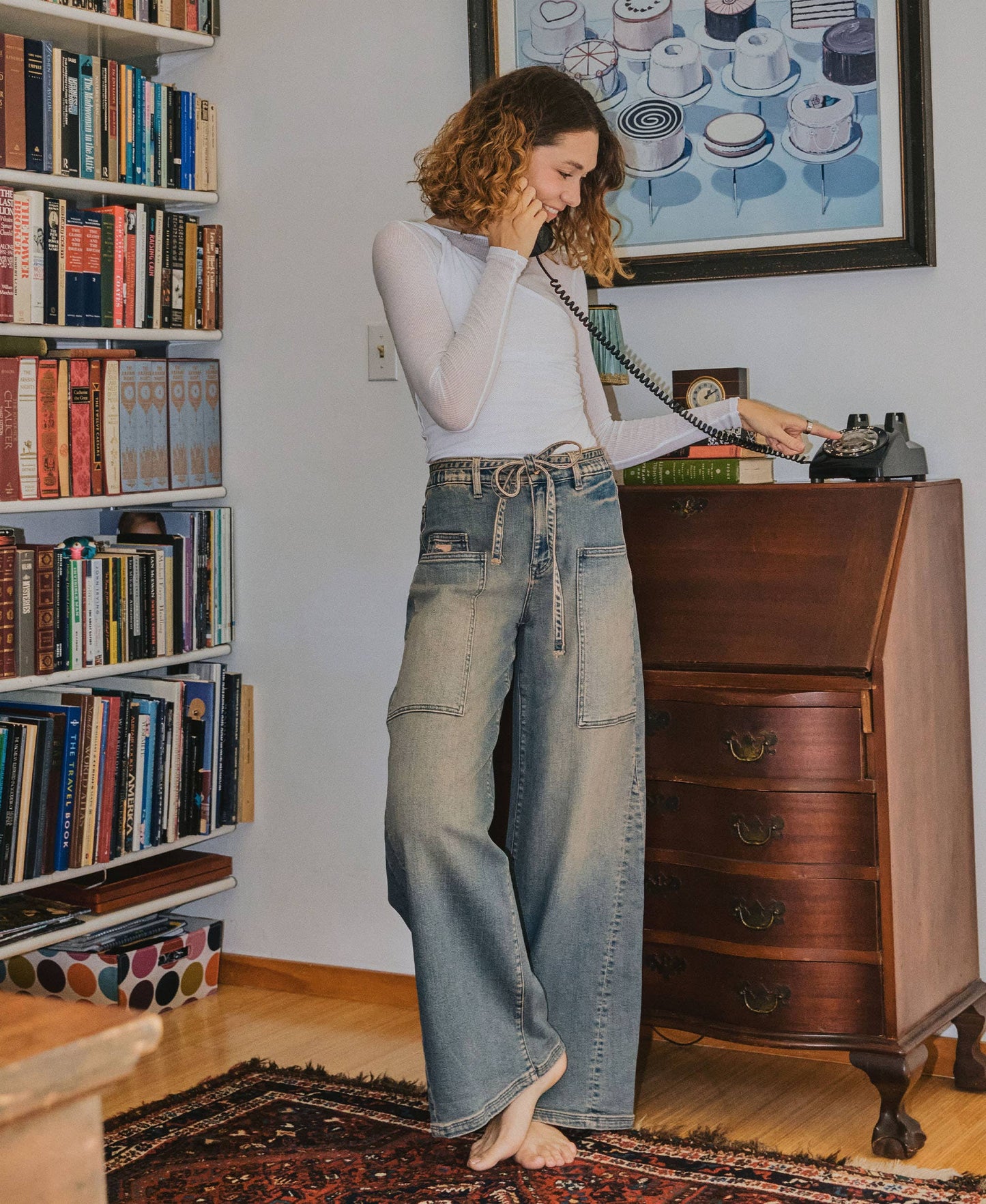 HIGH RISE TIE JEANS