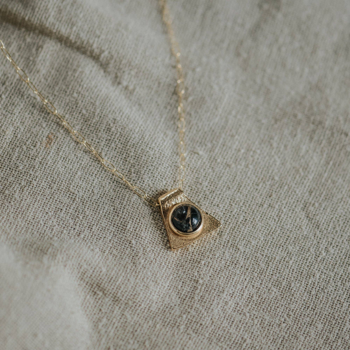Cleo Necklace // Copper Obsidian // Demi-Fine Gold