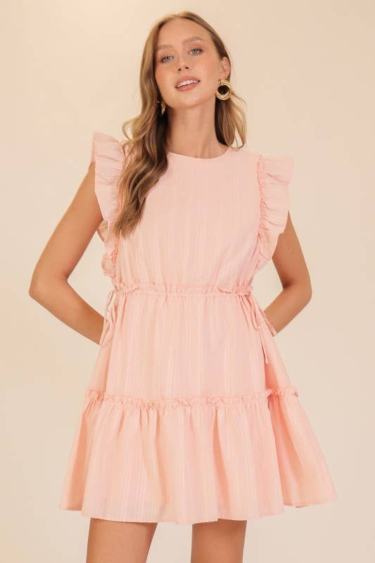 Ruffle Cap Sleeve Mini Dress